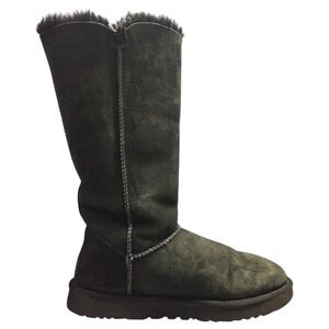 UGG Bailey Button Triplet Winter Boots Womens US Size 8 Black Round Toe 1016227